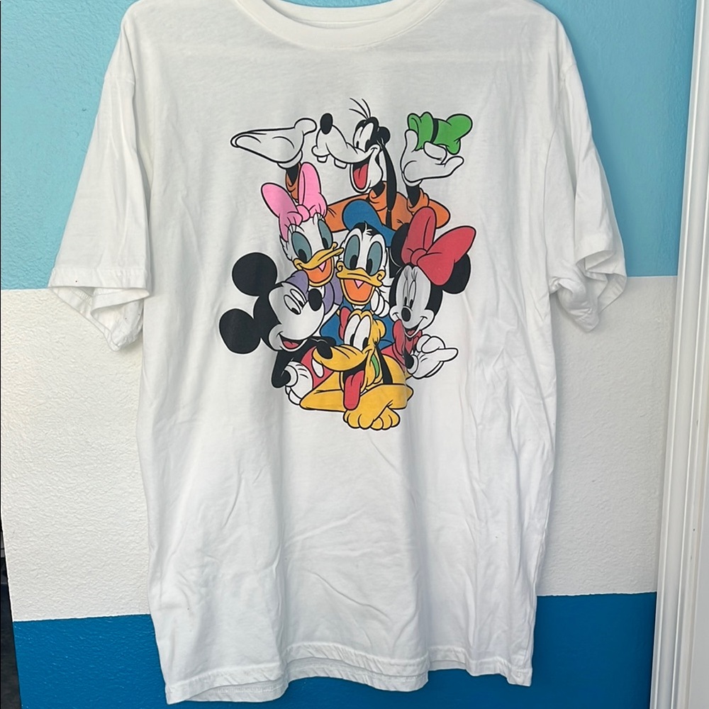 Disney Classic Characters White and Black Short Sleeve Tee
